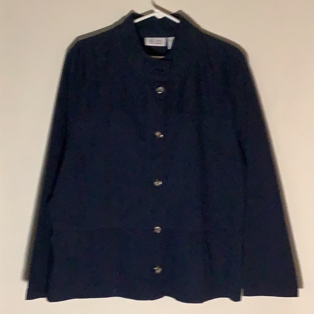 Denim & Co Twill Peplum Waist Jacket XL